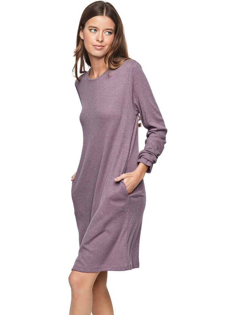 Chemise de nuit manches longues P106 CLOUD NINE Violet - Kiabi