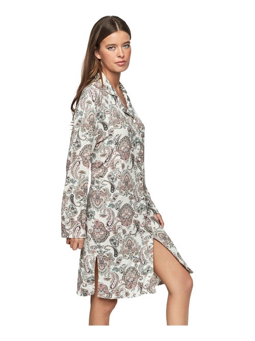 Chemise de nuit manches longues P109 CACHEMIRE BAMBOO - Kiabi