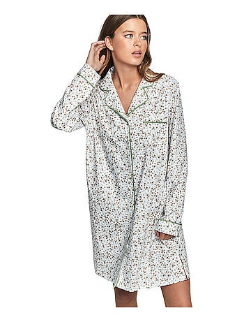 Chemise de nuit manches longues P111 PREPPY FLOWERS