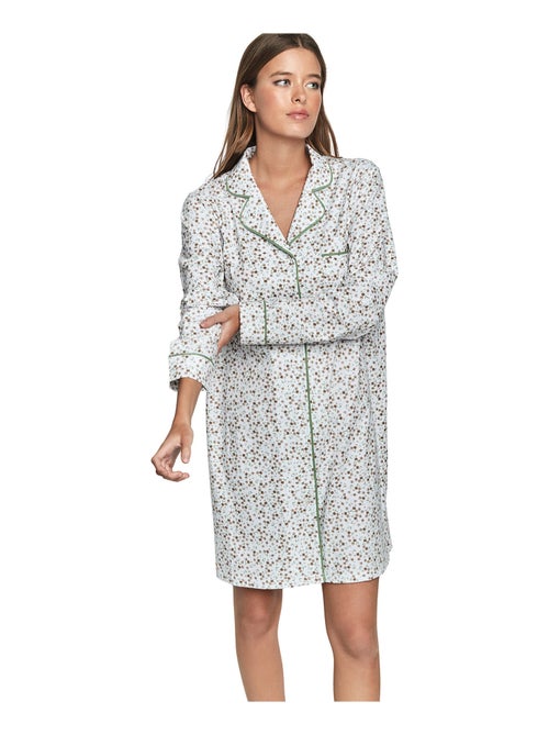 Chemise de nuit manches longues P111 PREPPY FLOWERS - Kiabi
