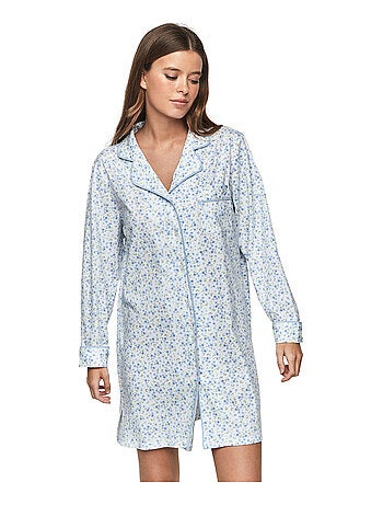 Chemise de nuit manches longues P111 PREPPY FLOWERS