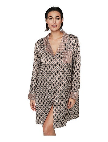 Chemise de nuit manches longues P116 SATIN SUBLIME