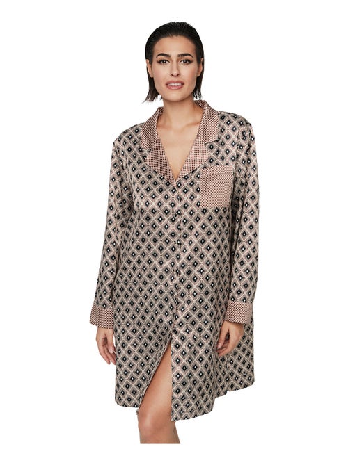 Chemise de nuit manches longues P116 SATIN SUBLIME - Kiabi