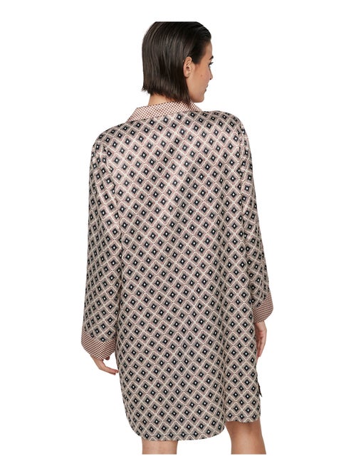 Chemise de nuit manches longues P116 SATIN SUBLIME - Kiabi