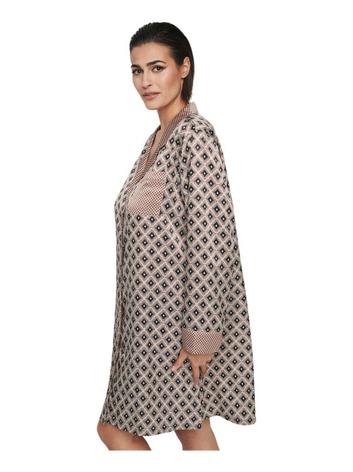 Chemise de nuit manches longues P116 SATIN SUBLIME - Kiabi