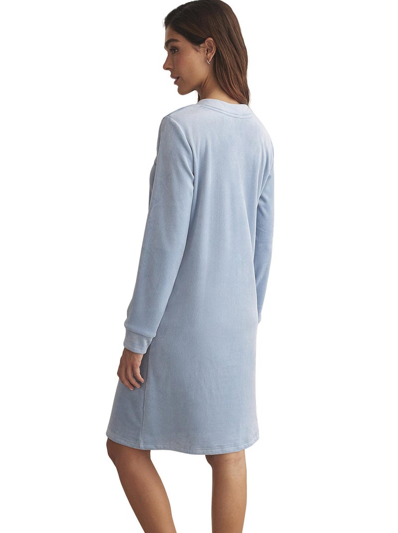 Chemise de nuit manches longues POLARSOFT Bleu - Kiabi