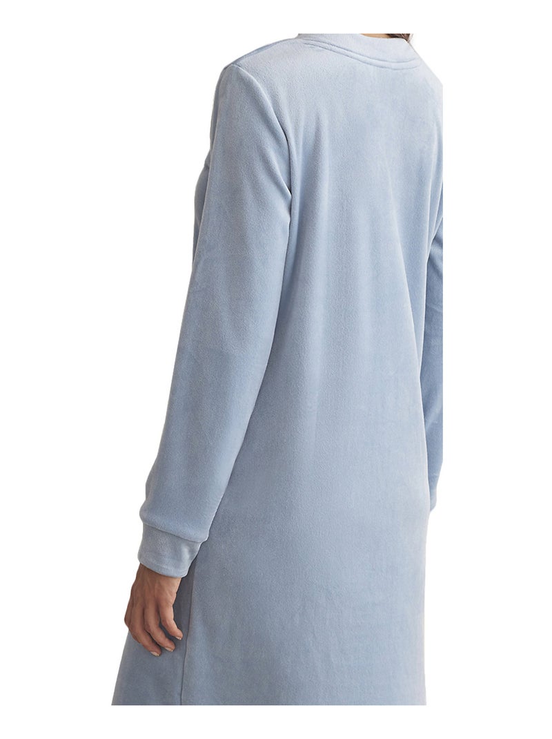 Chemise de nuit manches longues POLARSOFT Bleu - Kiabi
