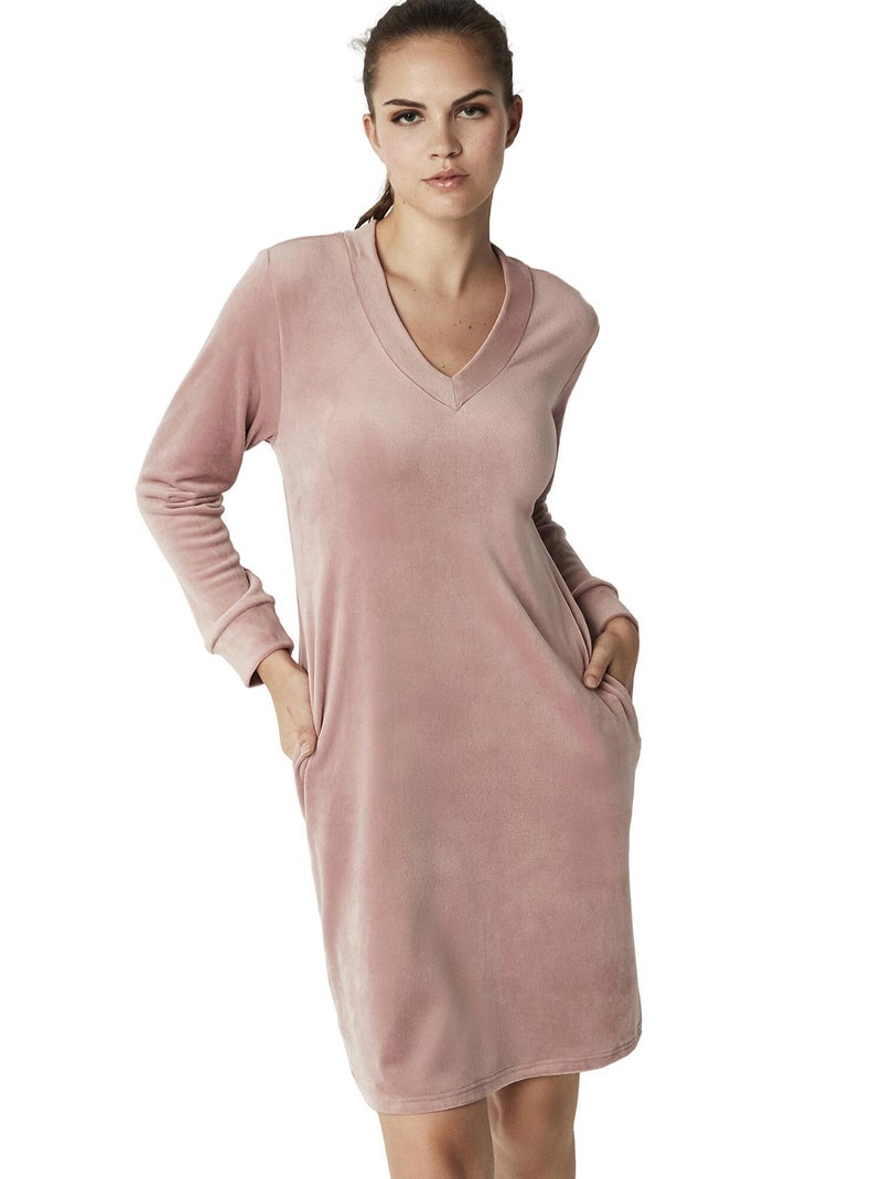 Chemise de nuit manches longues POLARSOFT Rose - Kiabi