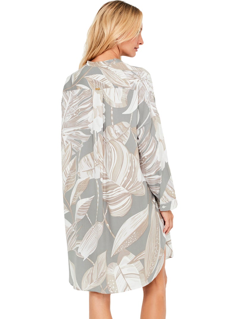 Chemise de nuit manches longues premium drape Gris - Kiabi
