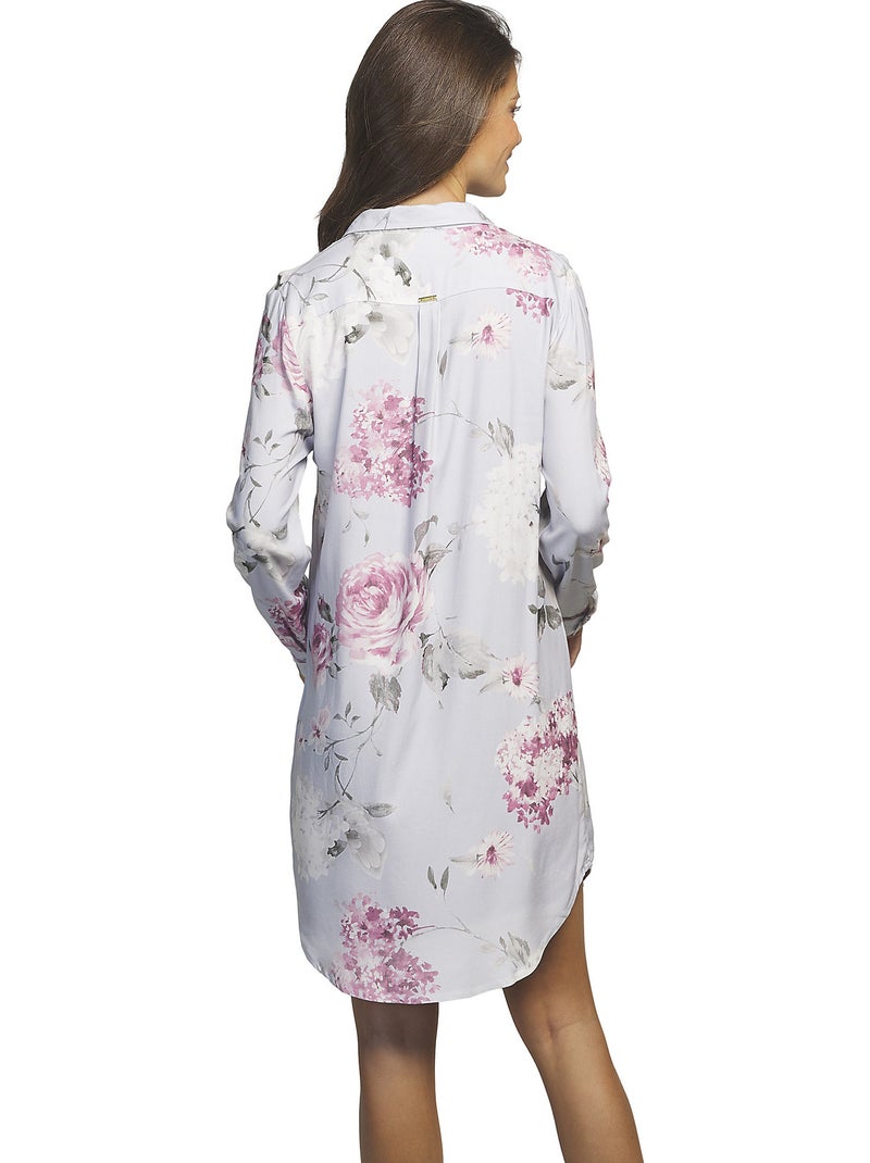 Chemise de nuit manches longues Romantica Violet - Kiabi