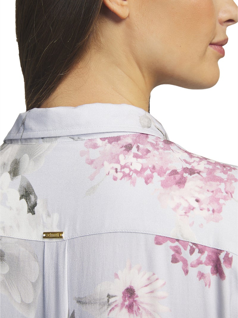 Chemise de nuit manches longues Romantica Violet - Kiabi