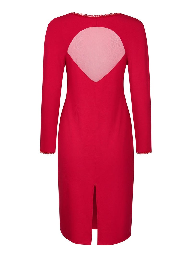 Chemise de nuit manches longues Sympathy Rouge - Kiabi