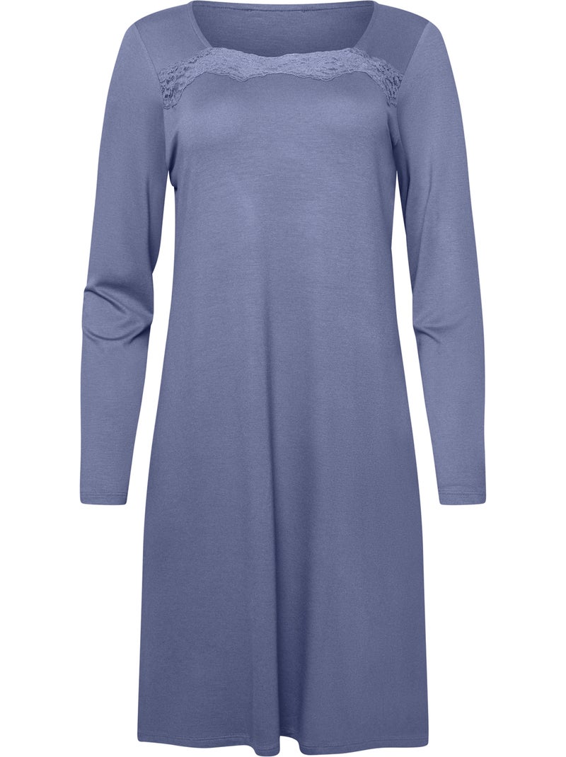 Chemise de nuit manches longues tania Violet - Kiabi