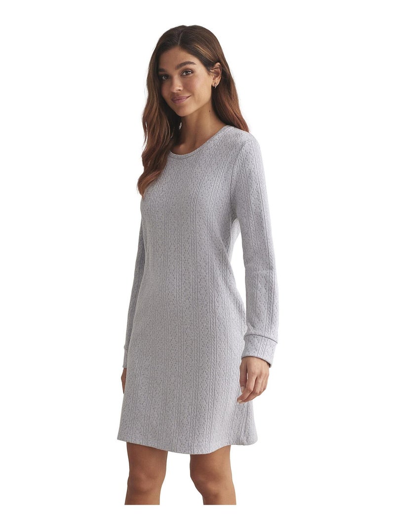 Chemise de nuit manches longues TEXTURAS Gris - Kiabi