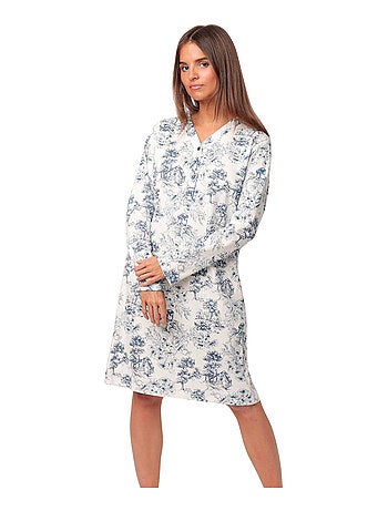 Chemise de nuit manches longues Toile De Jouy