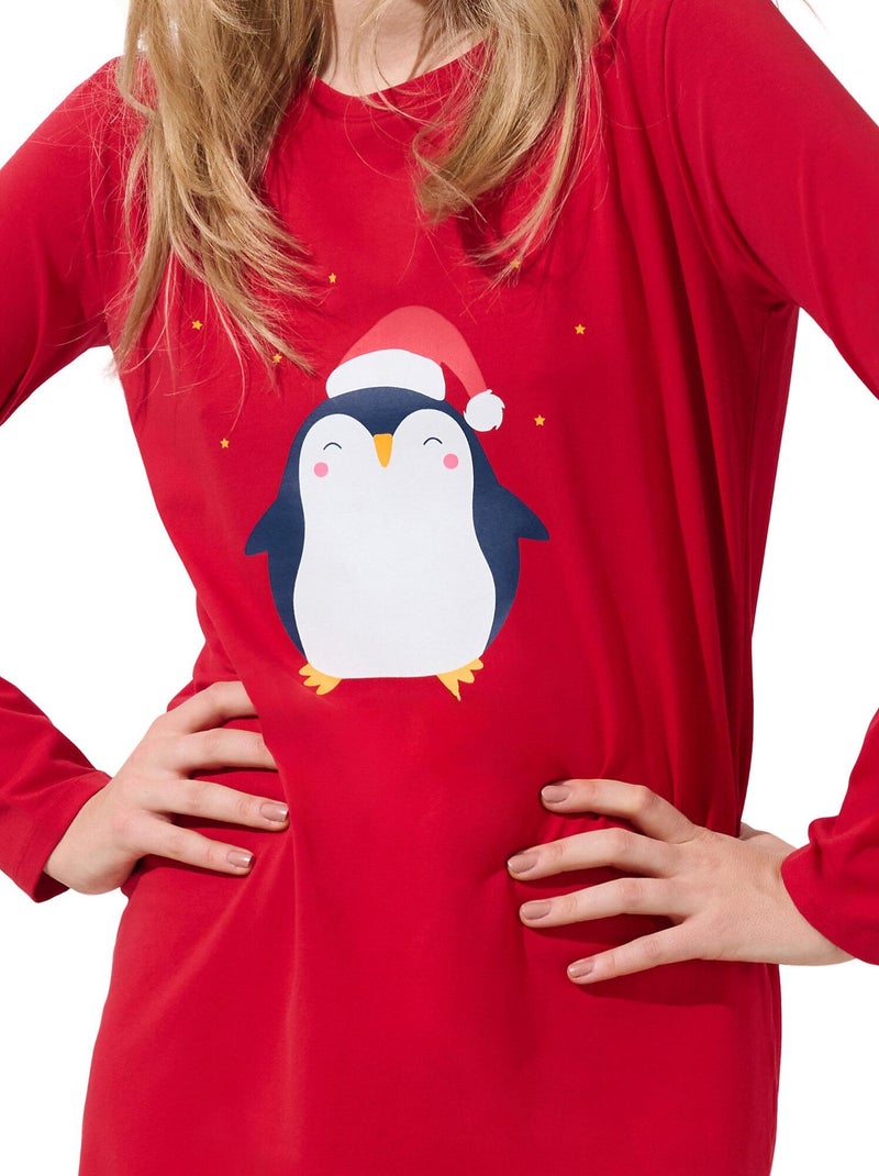 Chemise de nuit manches longues Twinkle Star Rouge - Kiabi