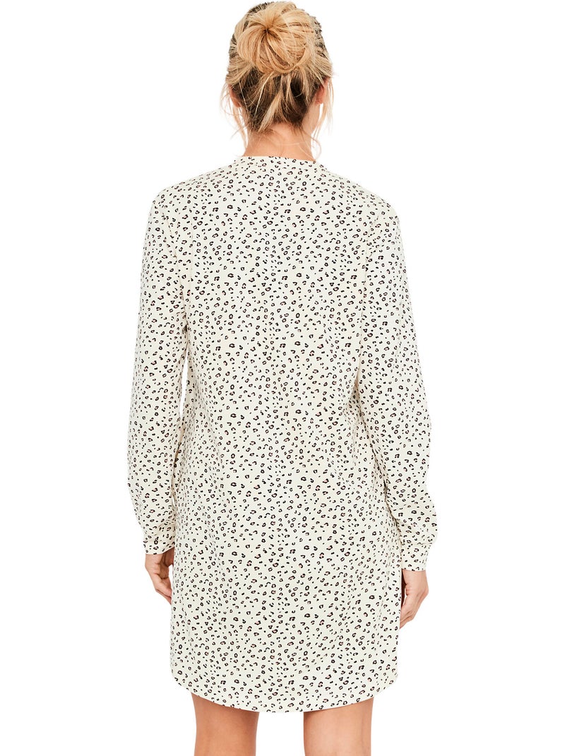 Chemise de nuit manches longues wild calm Ecru - Kiabi