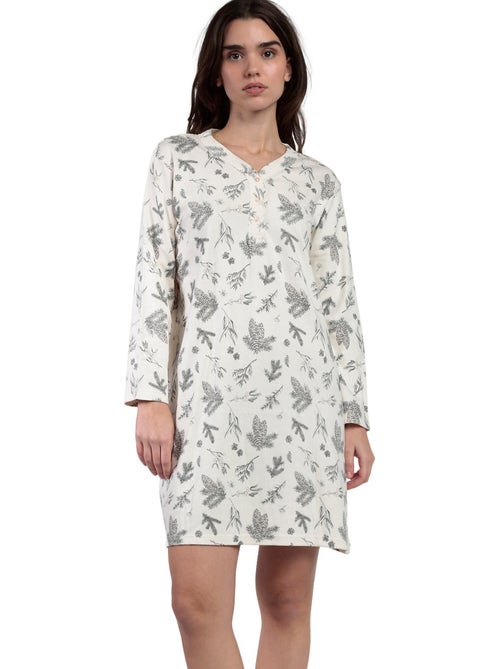 Chemise de nuit manches longues Winter Wood - Kiabi Chemise de nuit manches longues Winter Wood - Kiabi