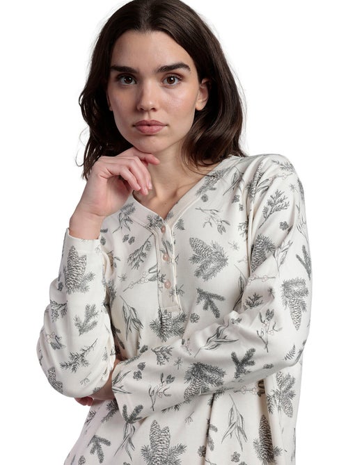 Chemise de nuit manches longues Winter Wood - Kiabi Chemise de nuit manches longues Winter Wood - Kiabi