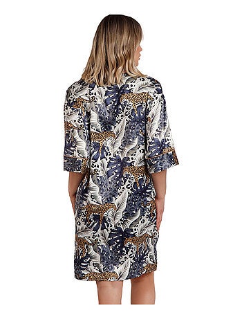 Chemise de nuit manches mi-longues Luxury Leopard
