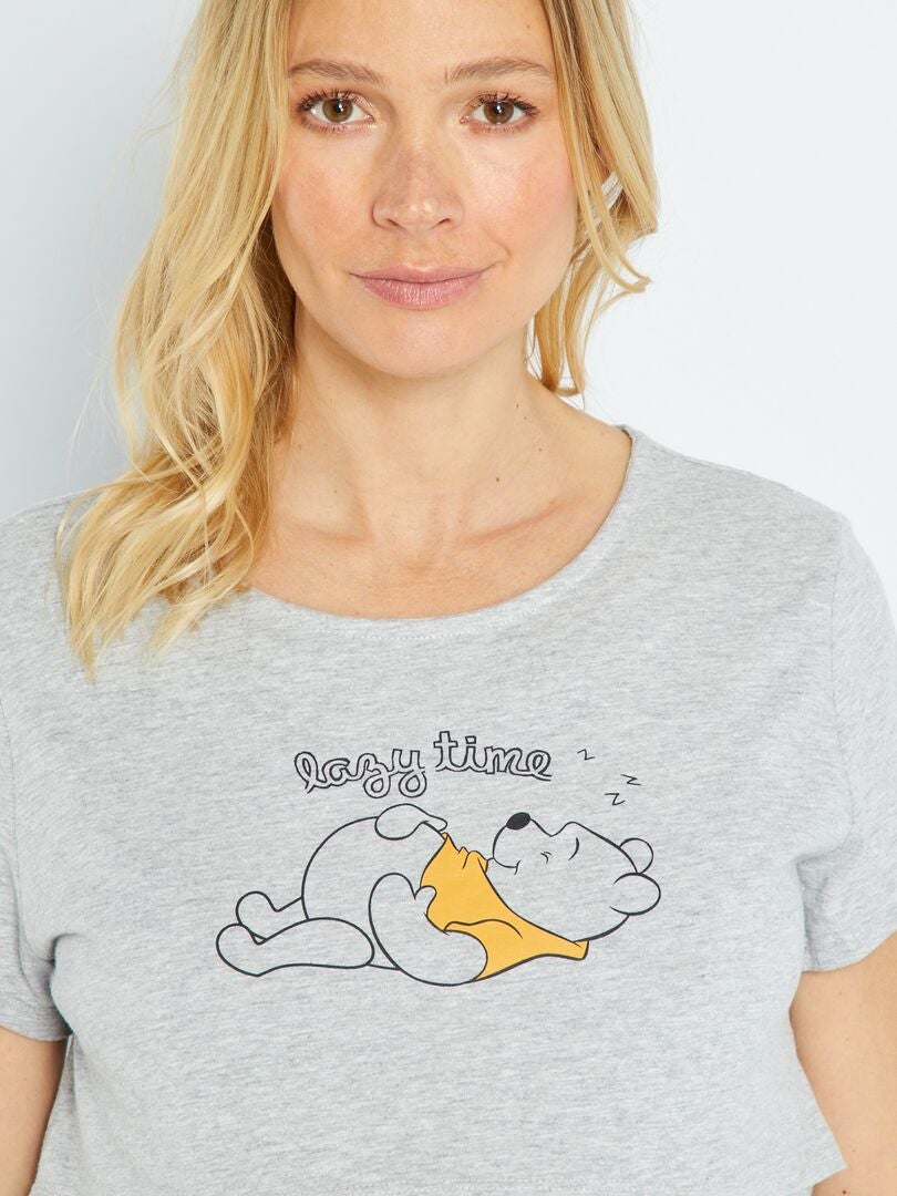 Chemise de nuit maternité 'Winnie' Gris - Kiabi