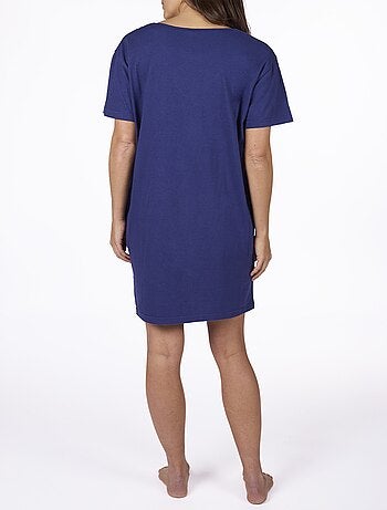Chemise de nuit maxi T-shirt motif placé - AFIBEL
