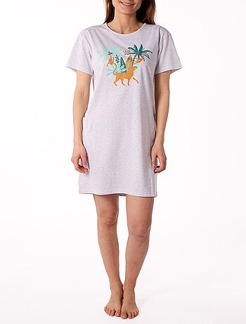 Chemise de nuit maxi T-shirt tropical