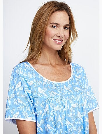 Chemise de nuit mi-longue manches courtes - Afibel