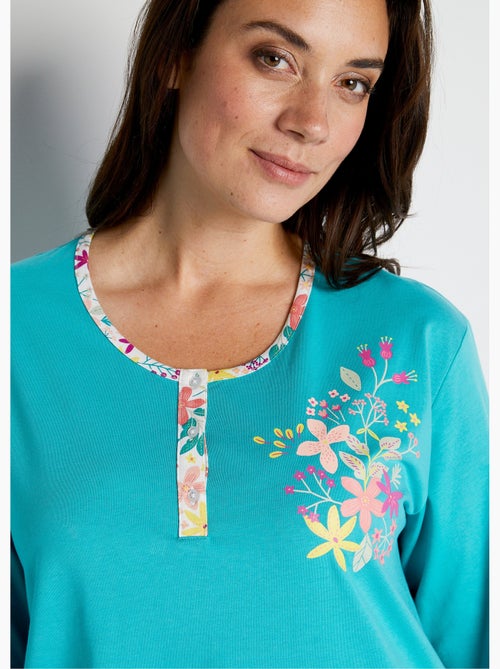 Chemise de nuit mi-longue manches longues - Afibel - Kiabi