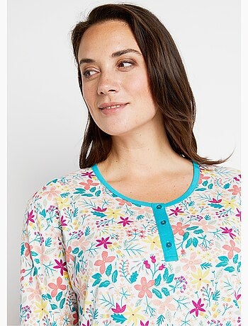Chemise de nuit mi-longue manches longues