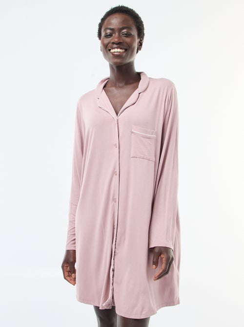 Chemise de nuit mi-longue uni - Kiabi
