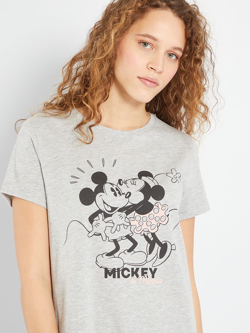 Chemise de nuit 'Mickey et Minnie' gris - Kiabi