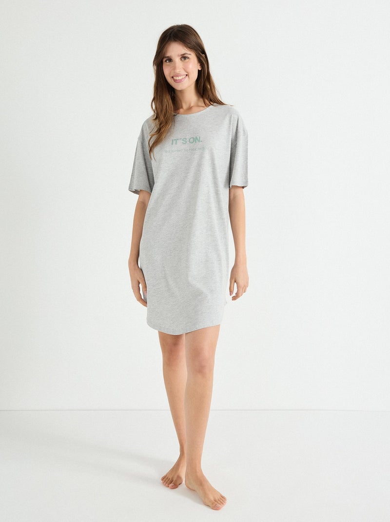Chemise de nuit MO Fashion Gris - Kiabi
