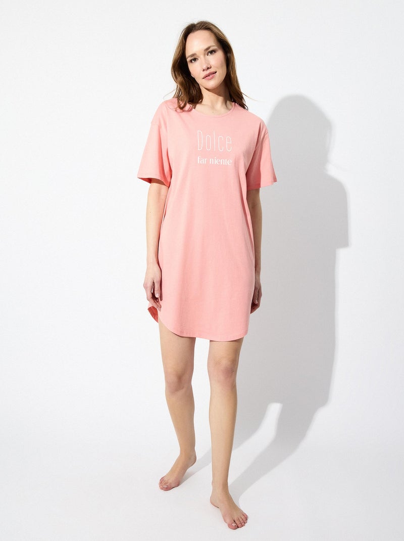 Chemise de nuit MO Fashion Rose - Kiabi