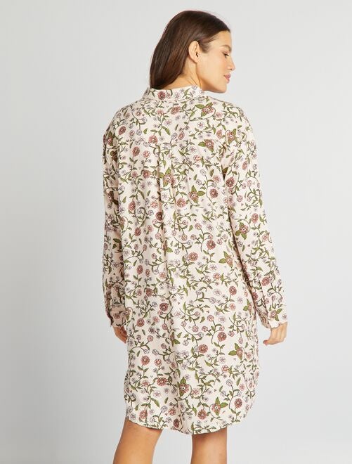 Chemise de nuit motif à fleurs - Kiabi