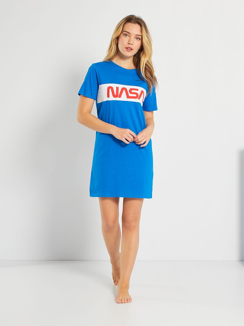 Chemise de nuit 'Nasa' bleu - Kiabi