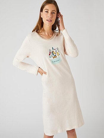 Chemise de nuit Noël maille jersey pur coton peigné - Damart