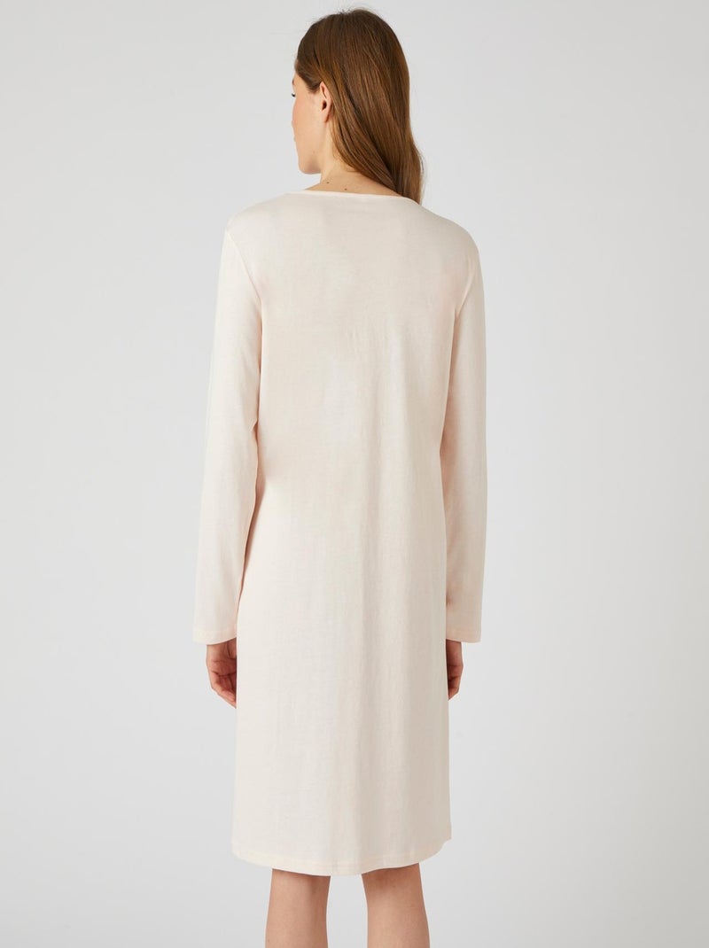Chemise de nuit Noël maille jersey pur coton peigné - Damart Rose - Kiabi