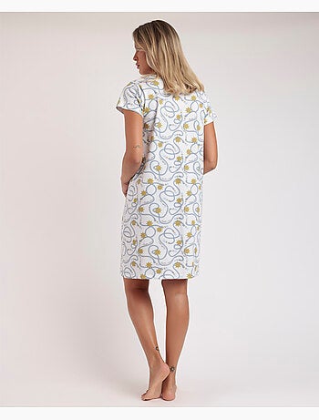 Chemise de nuit ouverte à manches tombantes pour femme ADMAS