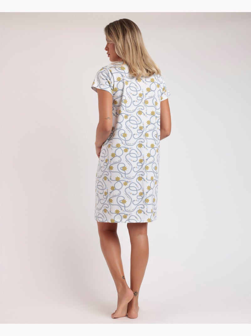 Chemise de nuit ouverte à manches tombantes pour femme ADMAS Bleu - Kiabi