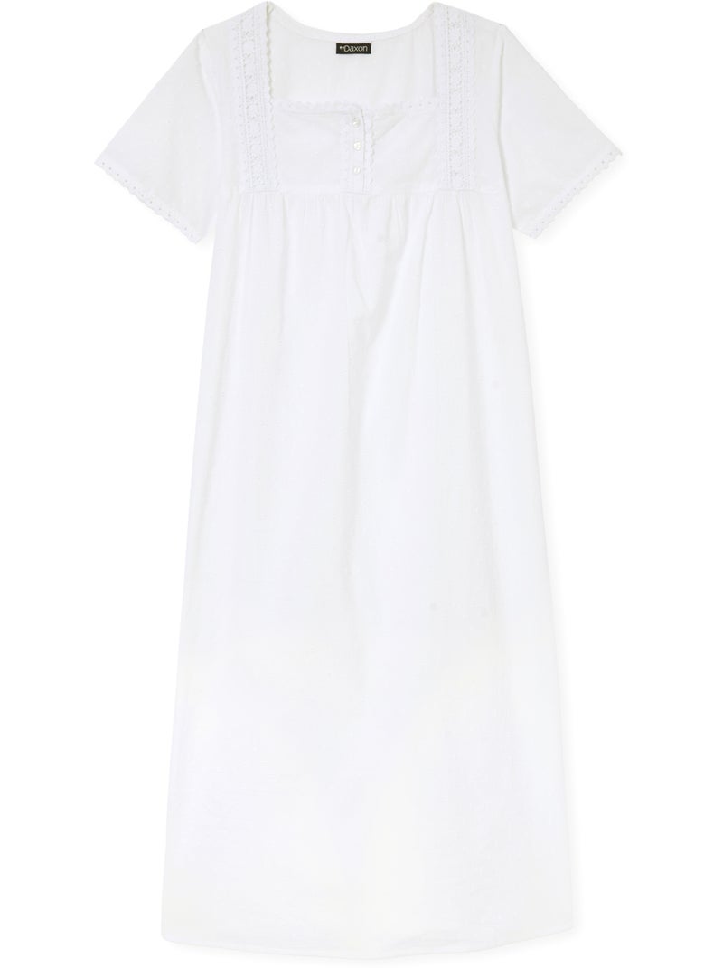 Chemise de nuit plumetis - DAXON Blanc Blanc - Kiabi