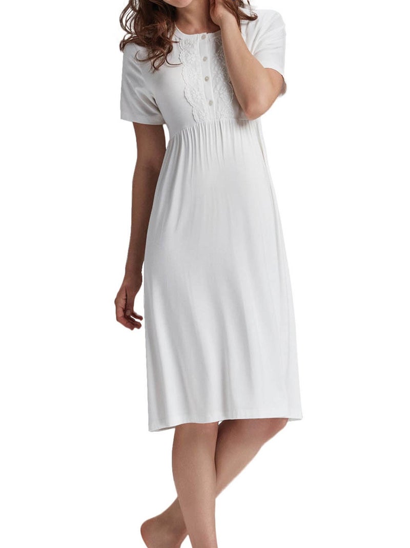 Chemise de nuit Premama Ecru - Kiabi