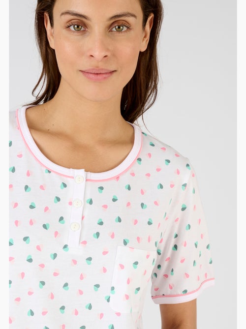 Chemise de nuit pur coton peigné - Damart - Kiabi