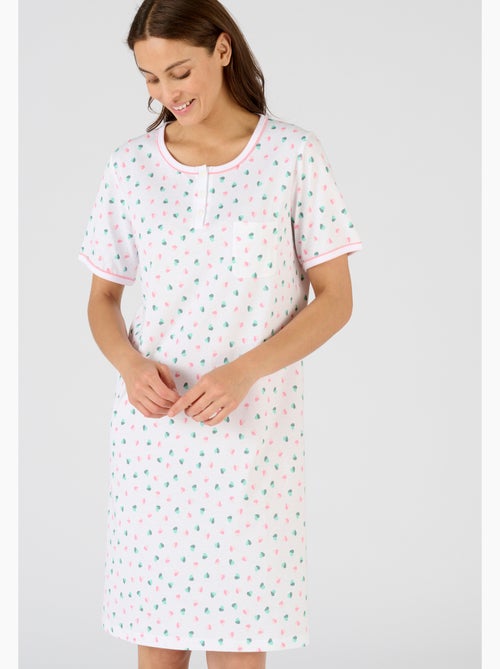 Chemise de nuit pur coton peigné - Damart - Kiabi