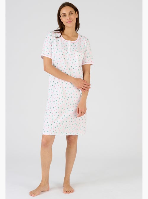 Chemise de nuit pur coton peigné - Damart - Kiabi