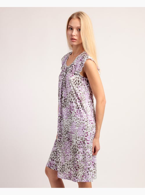 Chemise de nuit rose à manches tombantes et imprimé animal pour femme ADMAS GARDEN - Kiabi Chemise de nuit rose à manches tombantes et imprimé animal pour femme ADMAS GARDEN - Kiabi