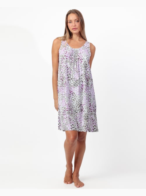 Chemise de nuit rose sans manches à imprimé animal pour femme ADMAS GARDEN - Kiabi Chemise de nuit rose sans manches à imprimé animal pour femme ADMAS GARDEN - Kiabi