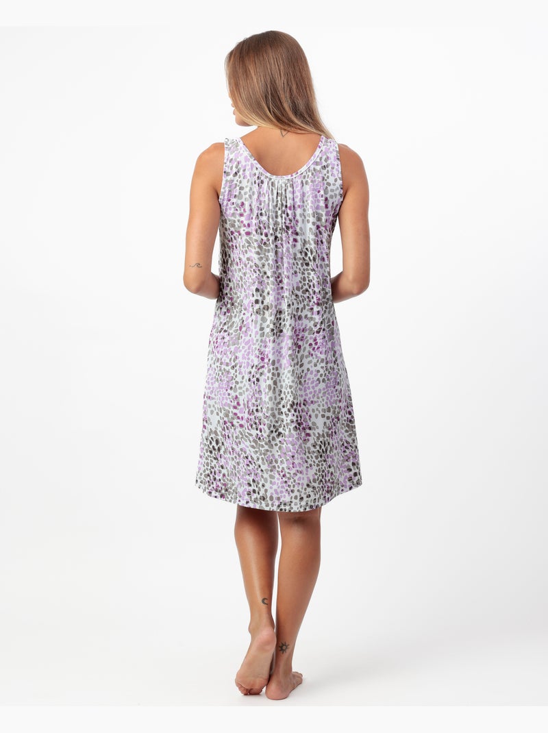 Chemise de nuit rose sans manches à imprimé animal pour femme ADMAS GARDEN Noir/Skin - Kiabi