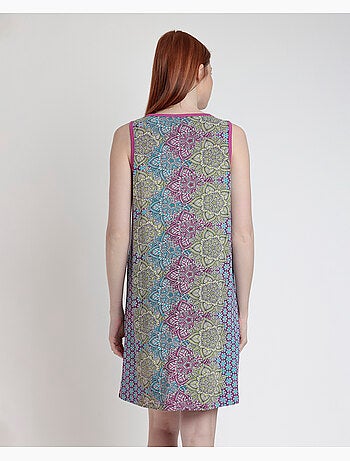 Chemise de nuit sans manches à fleurs mandala ADMAS pour femme