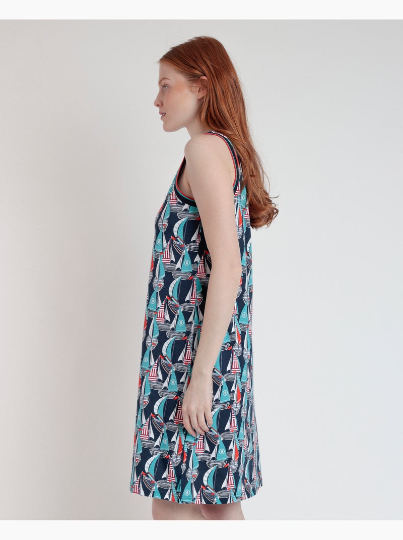 Chemise de nuit sans manches ADMAS Boat Race pour femme Bleu - Kiabi